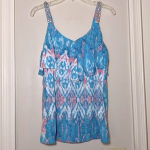 INC International concepts rhinestone straps tank top S